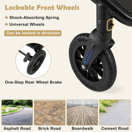 Cochecito de bebé convertible plegable 3 en 1 con capazo desmontable