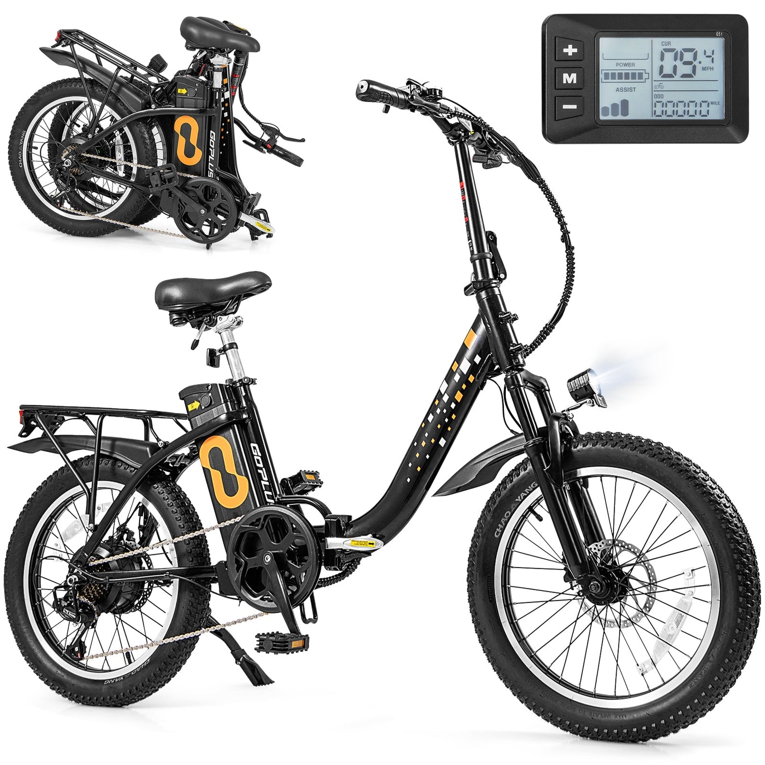 Bicicleta eléctrica plegable para adultos con neumáticos gruesos de 20 pulgadas, E-Bike para nieve