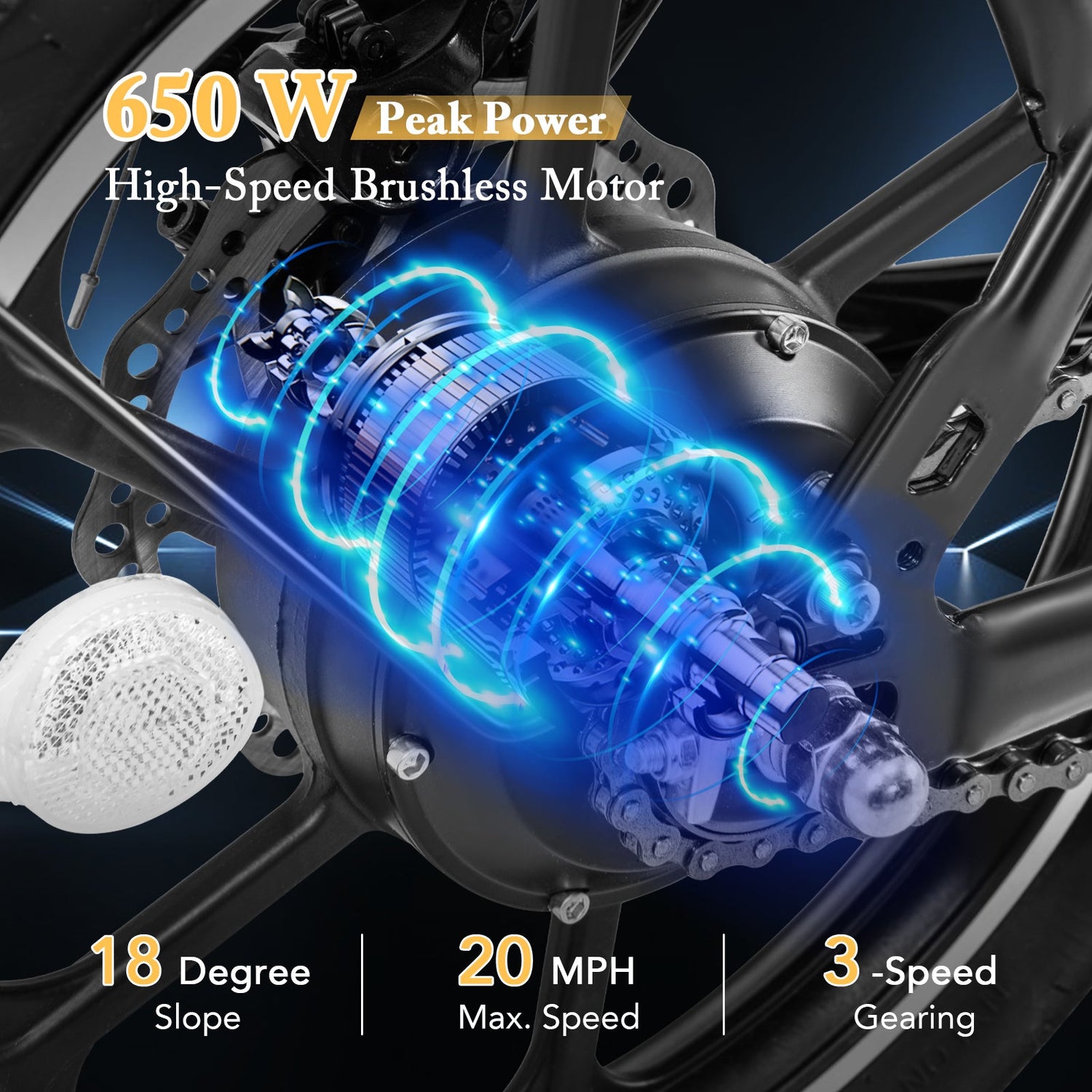 Bicicleta Eléctrica Plegable con Motor sin Escobillas de 500W y Frenos de Disco Dobles
