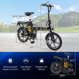 Bicicleta Eléctrica Plegable con Motor sin Escobillas de 500W y Frenos de Disco Dobles