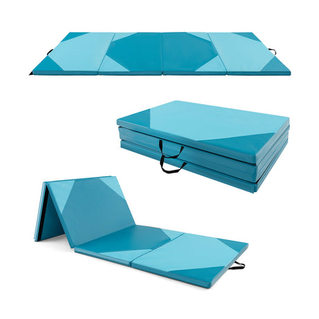 Colchoneta de ejercicios plegable de 10 pies x 4 pies x 2 pulgadas con cierres de velcro
