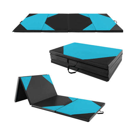 Colchoneta de ejercicios plegable de 10 pies x 4 pies x 2 pulgadas con cierres de velcro