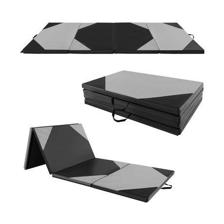 Colchoneta de ejercicios plegable de 10 pies x 4 pies x 2 pulgadas con cierres de velcro