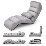 Folding Lazy Sofa Chair Stylish Sofa Couch Beds Lounge Chair W/Pillow