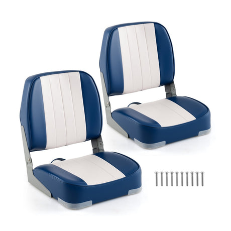 Asientos de barco plegables de respaldo bajo, paquete de 2, sillas de barco de cuero de PVC impermeable, asientos de cabina