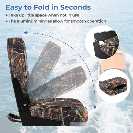Asientos de barco plegables de respaldo bajo, paquete de 2, sillas de barco de cuero de PVC impermeable, asientos de cabina