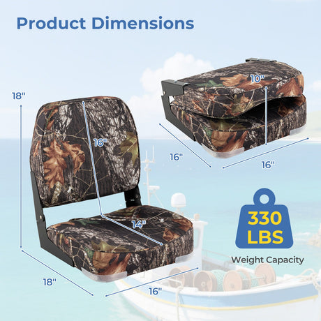 Asientos de barco plegables de respaldo bajo, paquete de 2, sillas de barco de cuero de PVC impermeable, asientos de cabina