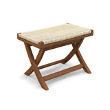 Puf plegable de ratán natural con asiento tejido a mano