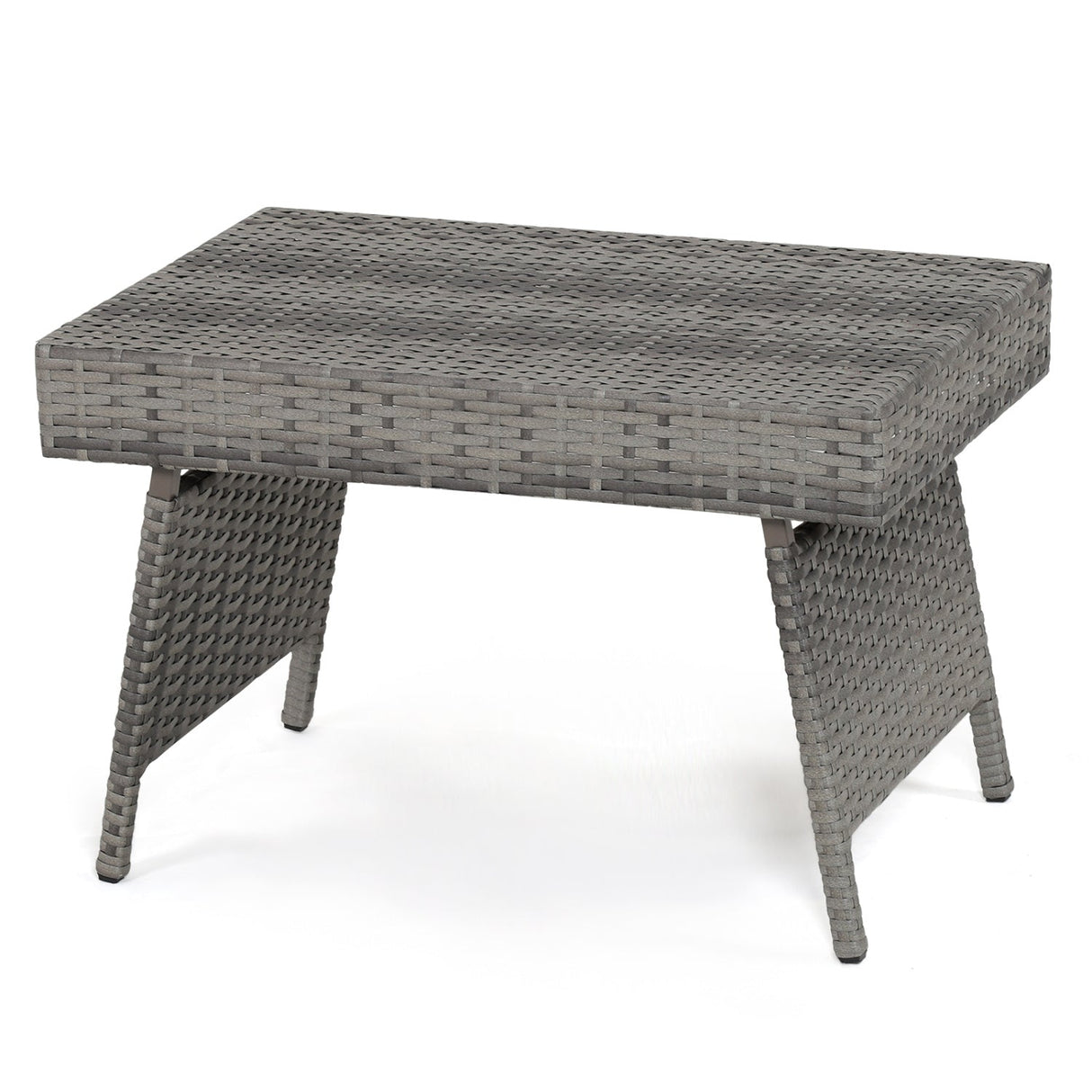 Mesa auxiliar de café plegable de ratán PE Muebles de patio y jardín