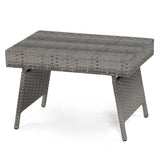 Mesa auxiliar de café plegable de ratán PE Muebles de patio y jardín