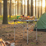 Folding Roll-up Camping Table with Metal Legs