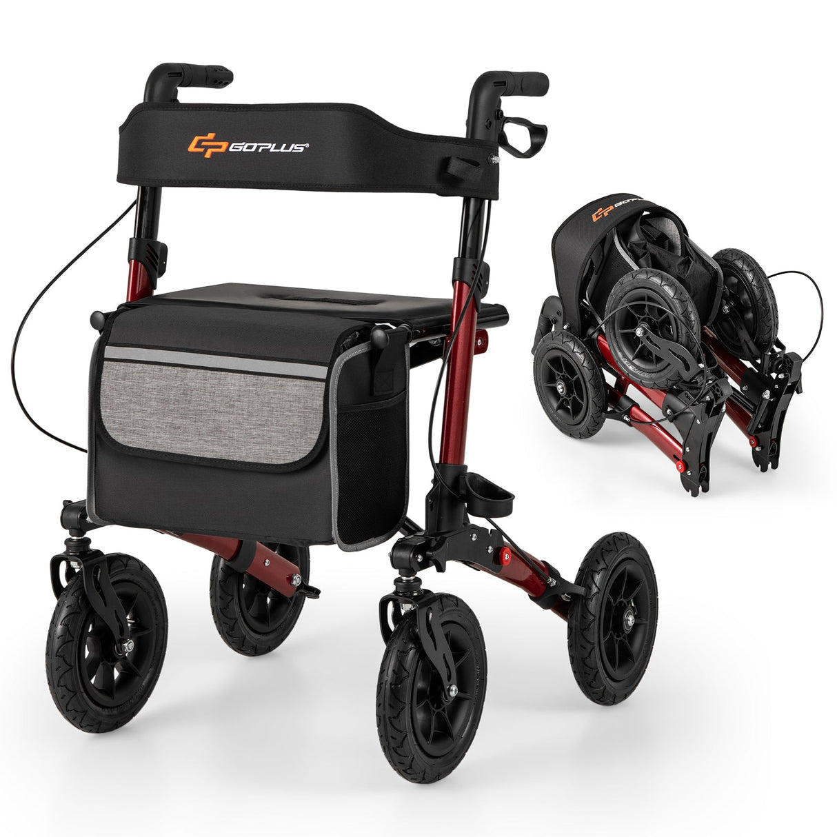 Folding Rollator Walker for Seniors with Seat for All Terrain