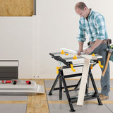 Mesa de Trabajo Plegable con Plataforma Inclinable y Altura Ajustable en 7 Niveles - Negra