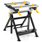 Mesa de Trabajo Plegable con Plataforma Inclinable y Altura Ajustable en 7 Niveles - Negra