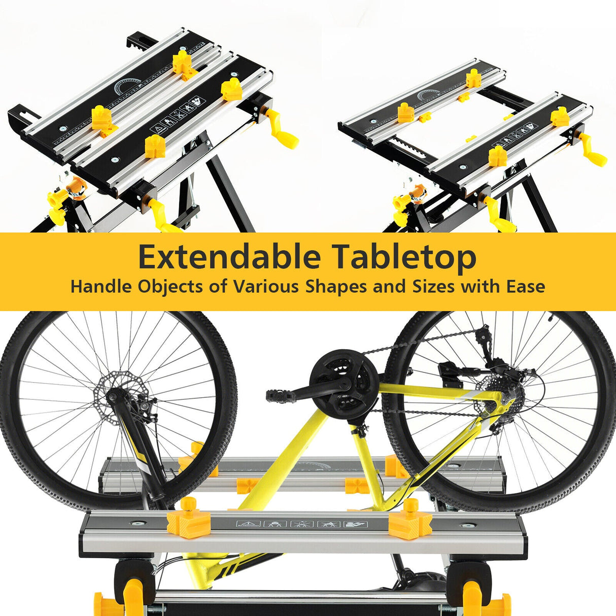 Mesa de Trabajo Plegable con Plataforma Inclinable y Altura Ajustable en 7 Niveles - Negra
