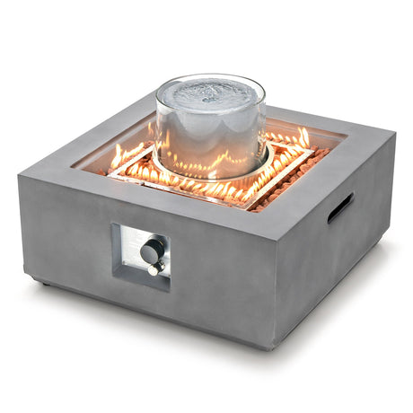 Hoguera Cuadrada de Propano para Patio de 28 Pulgadas y 50000 BTU con Cubierta de PVC - Gris
