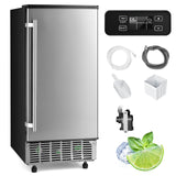 Máquina de hielo bajo encimera empotrable/independiente - Plateada