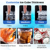 Máquina de hielo bajo encimera empotrable/independiente - Plateada