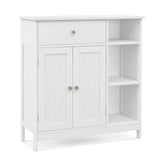 Bathroom Cabinet Floor Cabinet with Drawer and Open Compartments-White