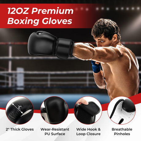 Saco de boxeo de pie de 71 pulgadas con 25 ventosas, guantes y base rellenable