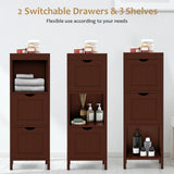 Mueble de almacenamiento independiente con 2 cajones extraíbles para baño