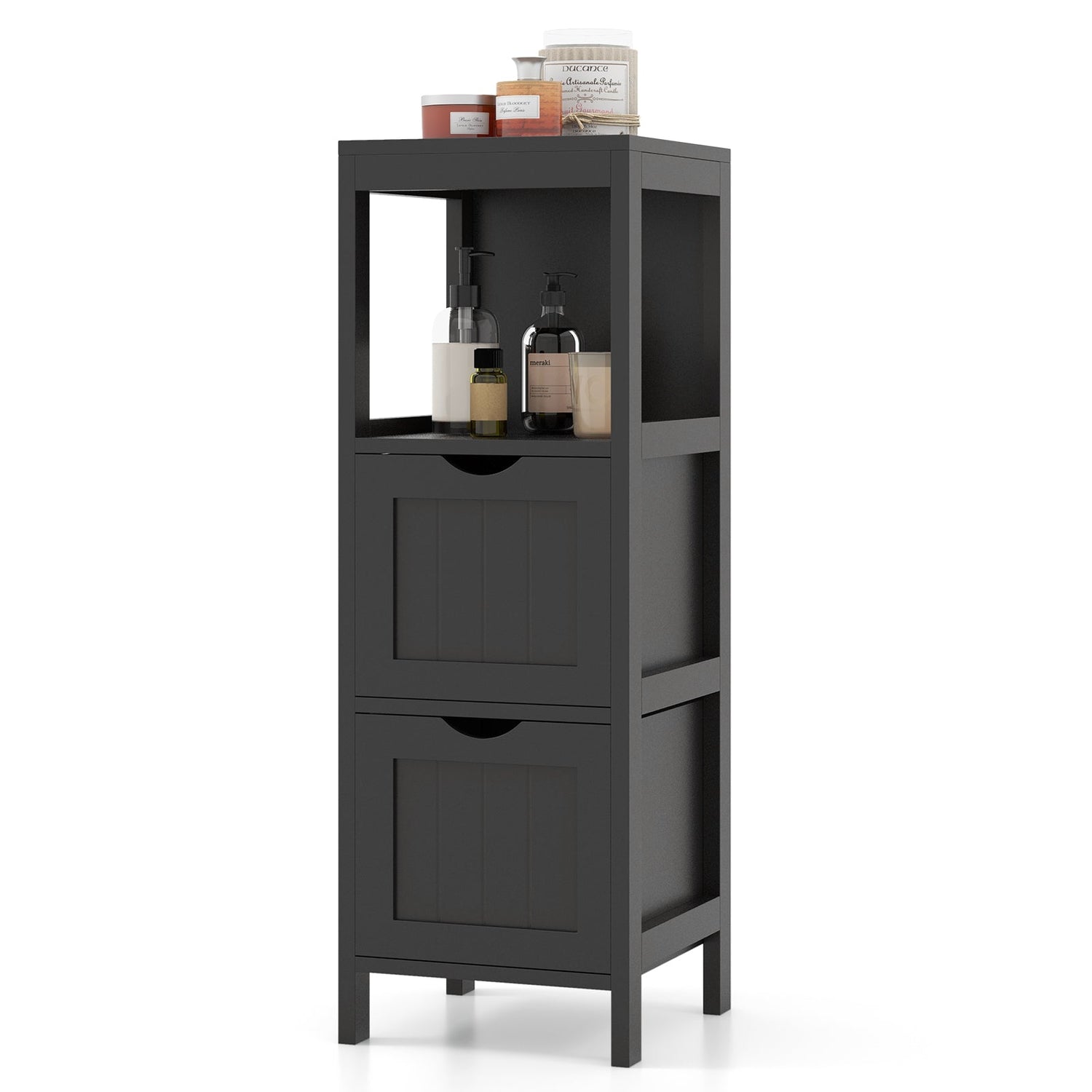 Mueble de almacenamiento independiente con 2 cajones extraíbles para baño