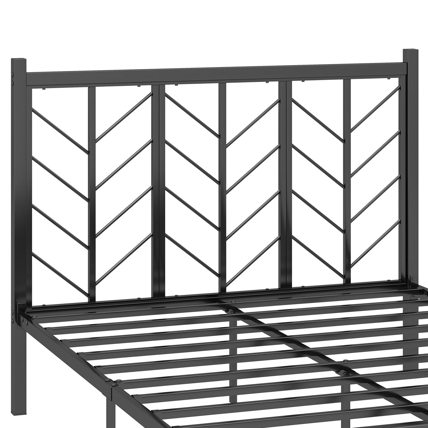 Cama de plataforma tamaño Queen con cabecero y estructura metálica