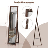 Full Length Mirror with Stand and Solid Wood Frame