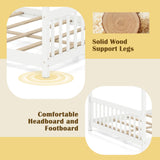 Cama de casa de tamaño completo, cama de piso Montessori con cabecero
