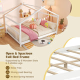 Cama de casa de tamaño completo, cama de piso Montessori con cabecero