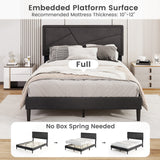 Twin/Full/Queen Size Upholstered Platform Bed Frame with High Headboard