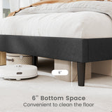Twin/Full/Queen Size Upholstered Platform Bed Frame with High Headboard
