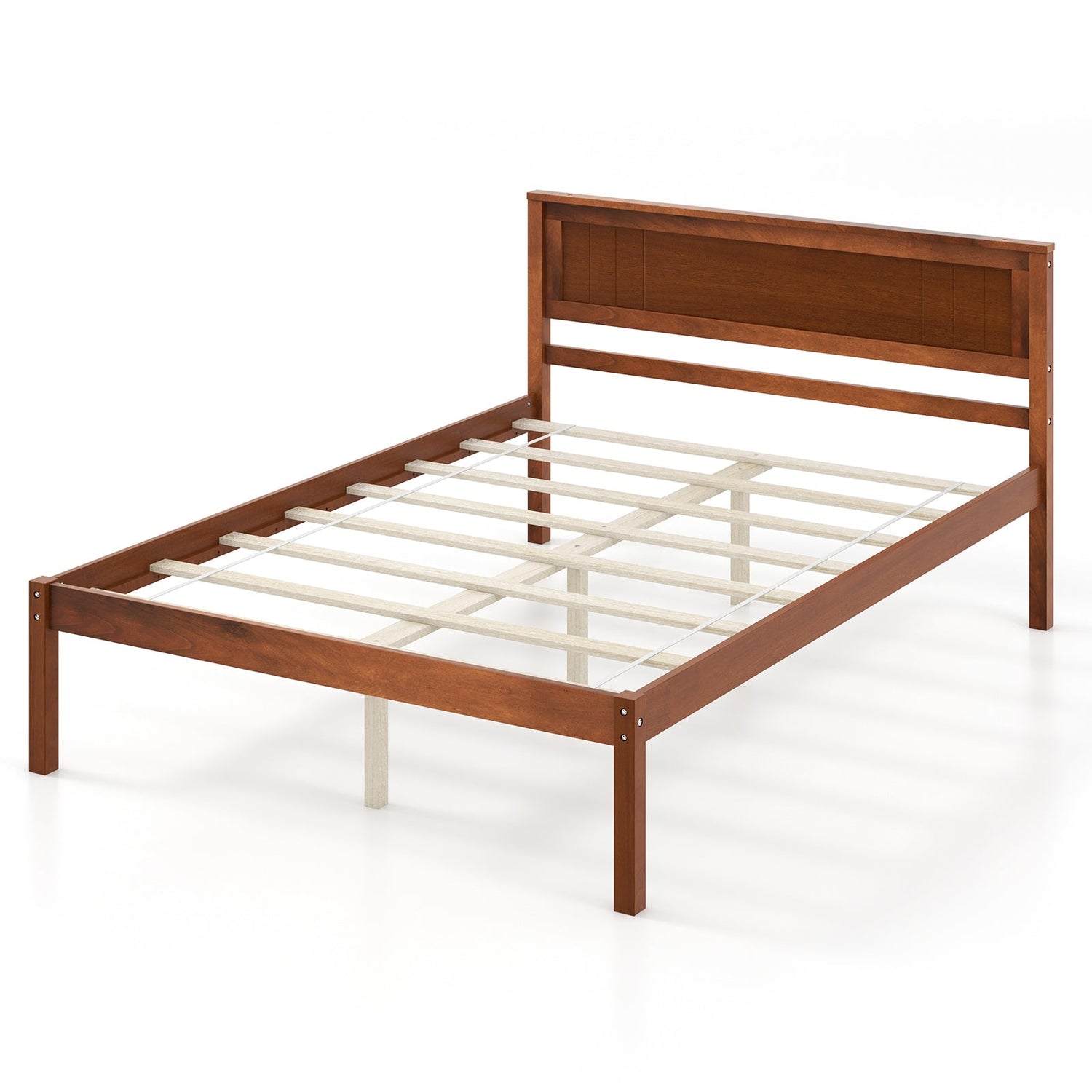 Estructura de cama Twin/Full/Queen con cabecera de madera y soporte de listones