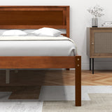 Estructura de cama Twin/Full/Queen con cabecera de madera y soporte de listones