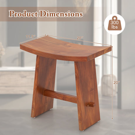 Taburete de ducha de 20 pulgadas completamente ensamblado con asiento curvo para el interior de la ducha