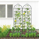 Paquete de 4 celosías metálicas de 180 cm x 50 cm para plantas trepadoras de exterior