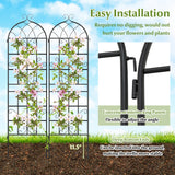 Paquete de 4 celosías metálicas de 180 cm x 50 cm para plantas trepadoras de exterior