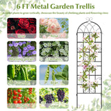 Paquete de 4 celosías metálicas de 180 cm x 50 cm para plantas trepadoras de exterior