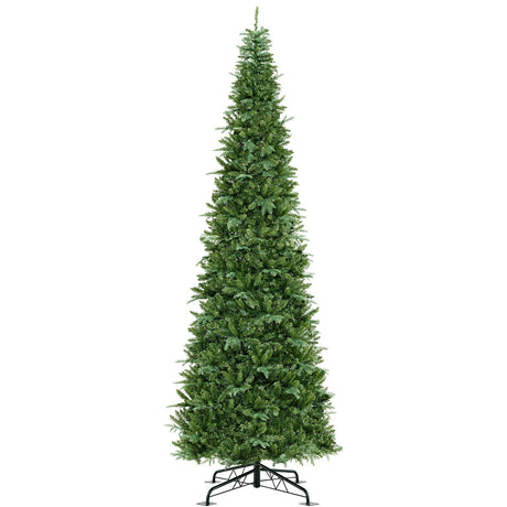 Árbol de Navidad Artificial Plegable Preiluminado de 3,65 m con 2517 Puntas de Ramas de PVC y PE