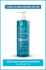 Ducray Keracnyl Cleansing Gel for Acne-Prone Skin - Gentle, Non-Drying, Myrtacine Enriched - 13.53 fl oz