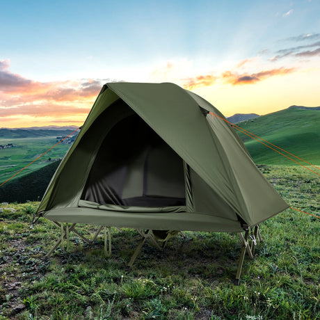 Tienda de campaña plegable para 2 personas, combo de camping elevado para adultos
