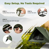 2-Person Camping Cot Tent Foldable Off-Ground Camping Combo for Adults