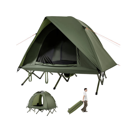 Tienda de campaña plegable para 2 personas, combo de camping elevado para adultos