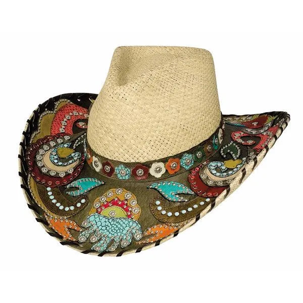 Sombrero de vaquera de paja Bullhide Gypsy Queen