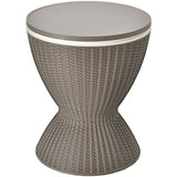3 in 1 8 Gallon Patio Rattan Cooler Bar Table with Adjust Ice Bucket-Black