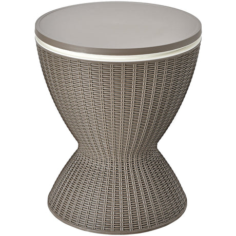 Mesa Bar Nevera de Ratán para Patio 3 en 1 de 8 Galones con Cubo de Hielo Ajustable - Negro
