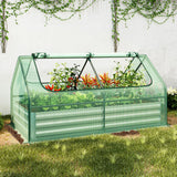 6 x 3 x 3 Feet Galvanized Raised Garden Bed with Greenhouse