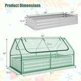 6 x 3 x 3 Feet Galvanized Raised Garden Bed with Greenhouse