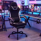 Gaming Chair Height Adjustable Computer Chair with Headrest Footrest & 360¬∞ Swivel Seat-Black