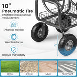 Carro Portamanguera de Jardín de 300 pies de Gran Capacidad con 4 Ruedas y Cesta de Almacenamiento - Gris